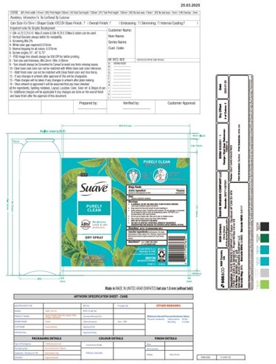 Dry Spray Purely Clean Label (70006114 Can Sv Apa Purely Clean 3.8z Pa Sg6)
